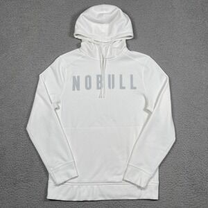 NoBull Hoodie Womens L White Crossfit Training Gym Sweatshirt Drawstring
